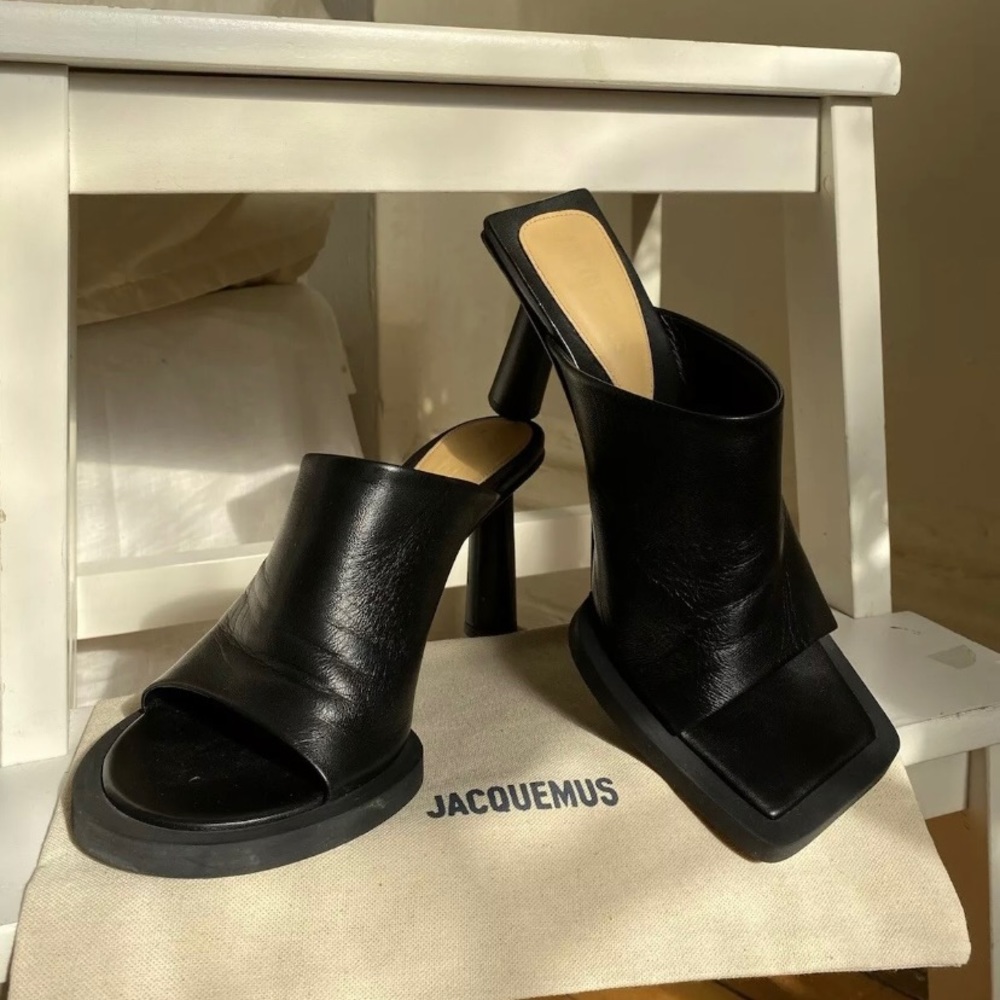 Jacquemus 75mm asymmetric mules / heels US 7 EU 38
